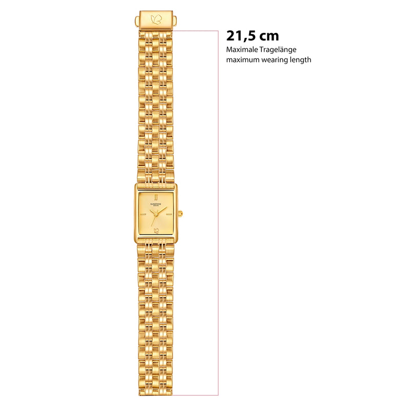 Damen Uhr Haidhausen champagner mit Edelstahl-Armband gold