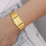 Damen Uhr Haidhausen champagner mit Edelstahl-Armband gold