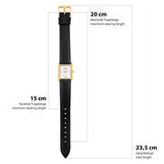 Damen Uhr Haidhausen weiß mit Leder-Armband schwarz
