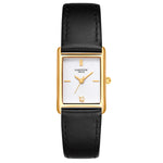 Damen Uhr Haidhausen weiß mit Leder-Armband schwarz