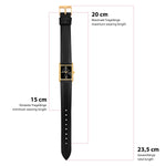 Damen Uhr Haidhausen schwarz mit Leder-Armband schwarz