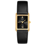 Damen Uhr Haidhausen schwarz mit Leder-Armband schwarz