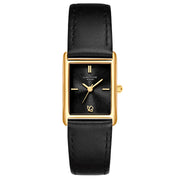 Damen Uhr Haidhausen schwarz mit Leder-Armband schwarz