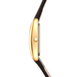 Damen Uhr Haidhausen champagner mit Leder-Armband schwarz