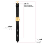 Damen Uhr Haidhausen champagner mit Leder-Armband schwarz
