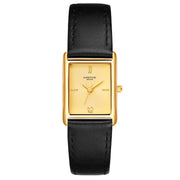Damen Uhr Haidhausen champagner mit Leder-Armband schwarz