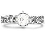 Damen Uhr Ludwigvorstadt weiß mit Edelstahl-Armband silber