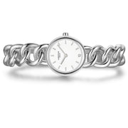 Damen Uhr Ludwigvorstadt weiß mit Edelstahl-Armband silber
