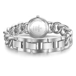 Damen Uhr Ludwigvorstadt weiß mit Edelstahl-Armband silber