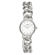 Damen Uhr Ludwigvorstadt weiß mit Edelstahl-Armband silber