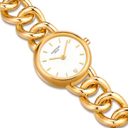 Damen Uhr Ludwigvorstadt weiß mit Edelstahl-Armband gold