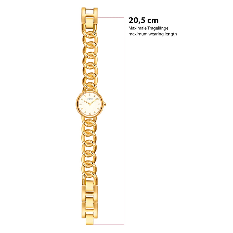 Damen Uhr Ludwigvorstadt weiß mit Edelstahl-Armband gold