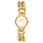 Damen Uhr Ludwigvorstadt weiß mit Edelstahl-Armband gold