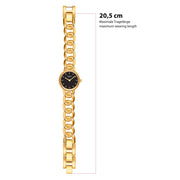 Damen Uhr Ludwigvorstadt schwarz mit Edelstahl-Armband gold