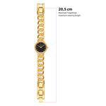 Damen Uhr Ludwigvorstadt schwarz mit Edelstahl-Armband gold