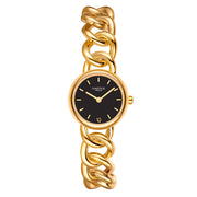 Damen Uhr Ludwigvorstadt schwarz mit Edelstahl-Armband gold