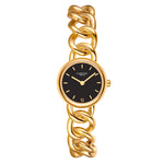 Damen Uhr Ludwigvorstadt schwarz mit Edelstahl-Armband gold