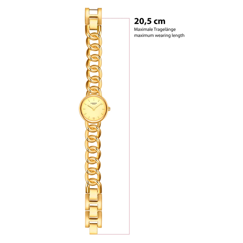 Damen Uhr Ludwigvorstadt champagner mit Edelstahl-Armband gold
