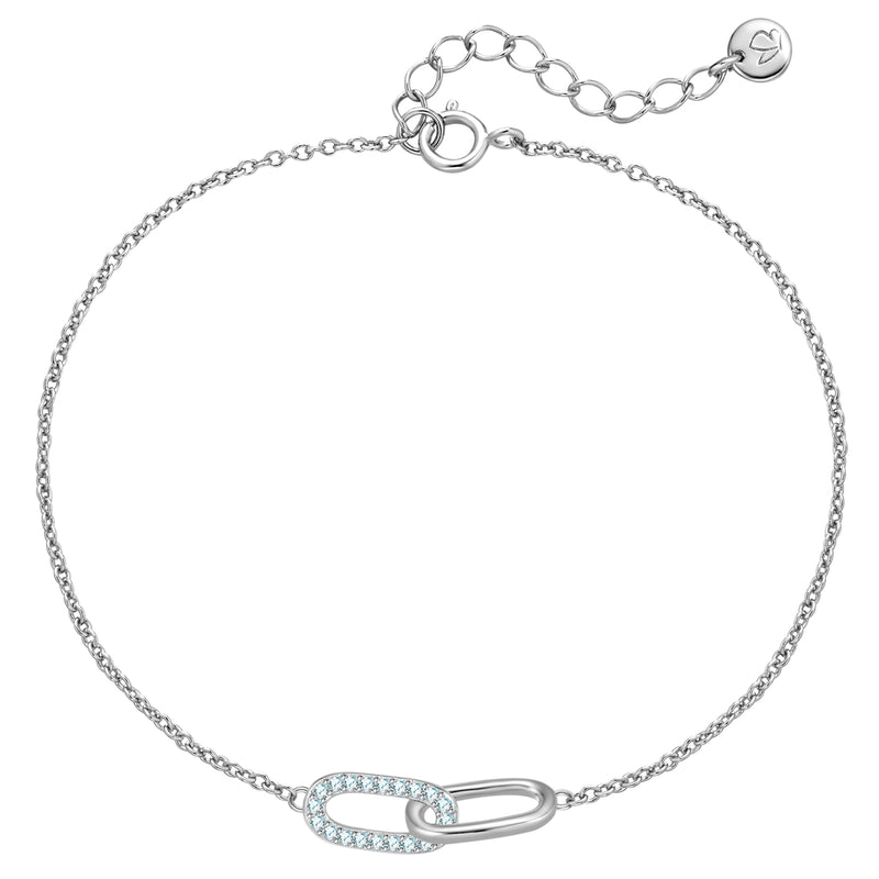 Silber Armband verschlungen mit Zirkonia