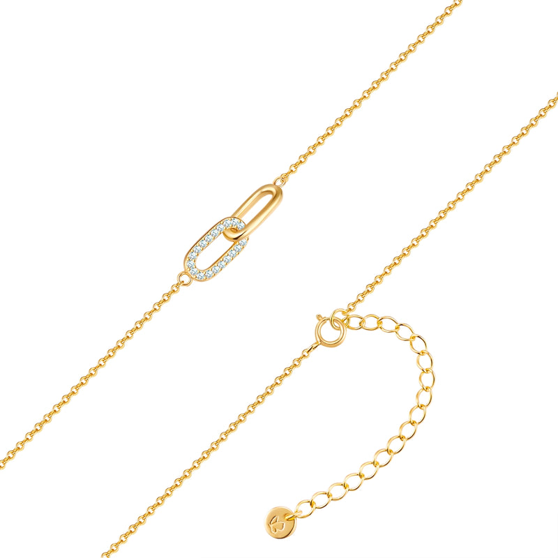 Halskette gold verschlungen mit Zirkonia