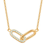Halskette gold verschlungen mit Zirkonia
