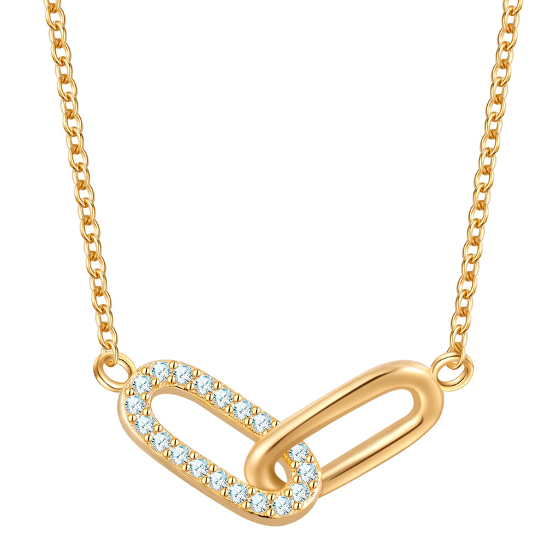Halskette gold verschlungen mit Zirkonia