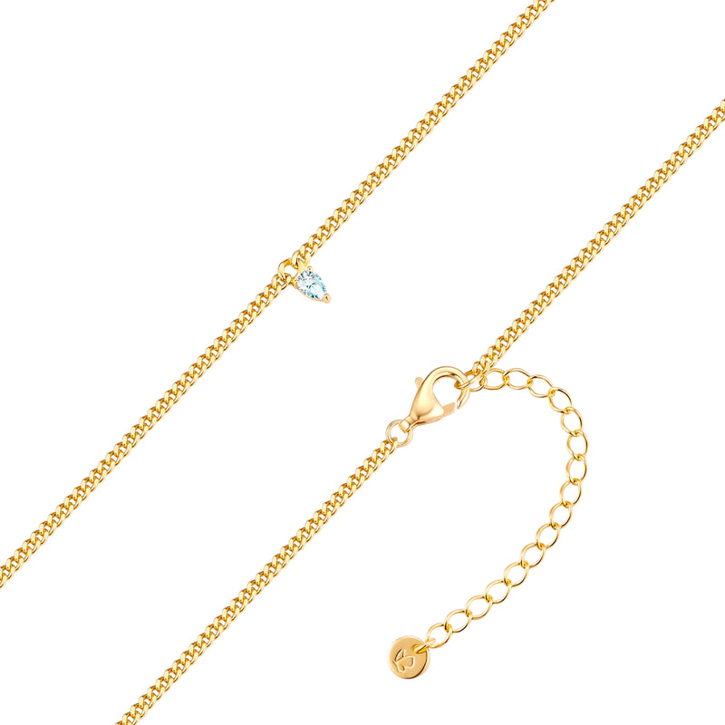 Panzerkette gold mit Zirkonia-Anhänger