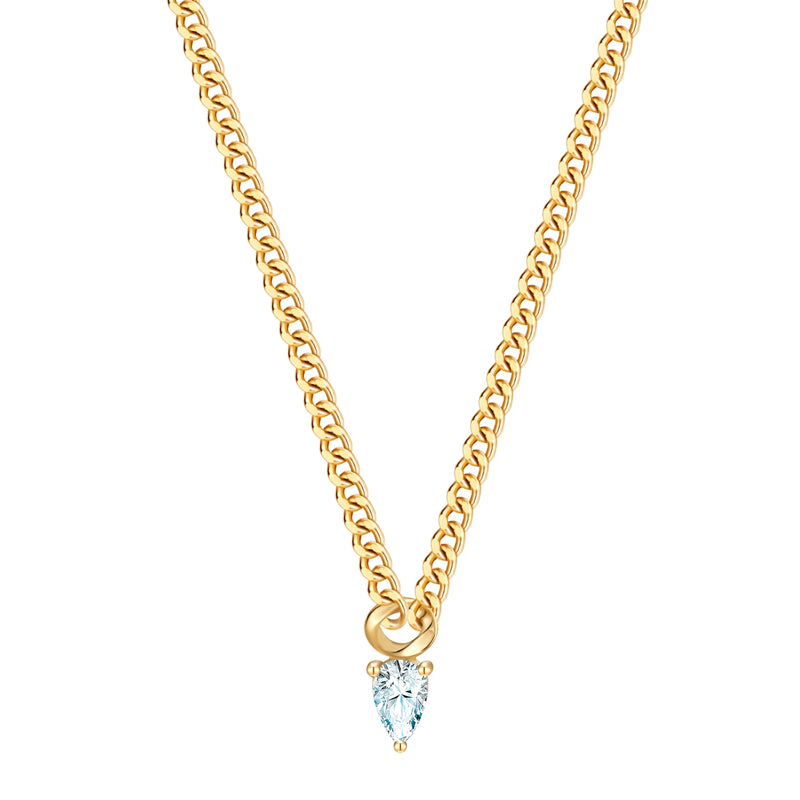 Panzerkette gold mit Zirkonia-Anhänger