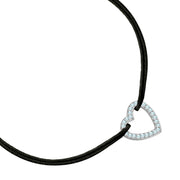 Textilarmband schwarz HERZ mit Zirkonia