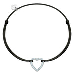 Textilarmband schwarz HERZ mit Zirkonia