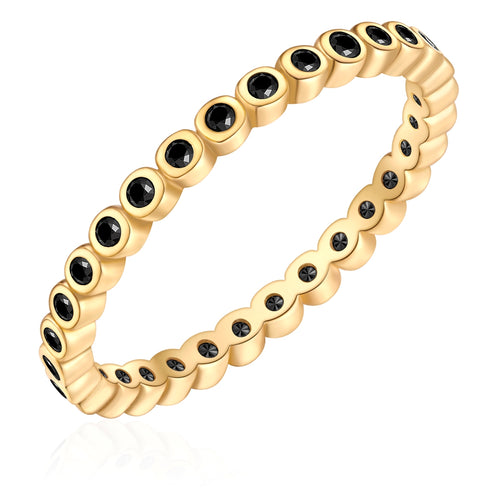 Ring gold Zirkonia schwarz