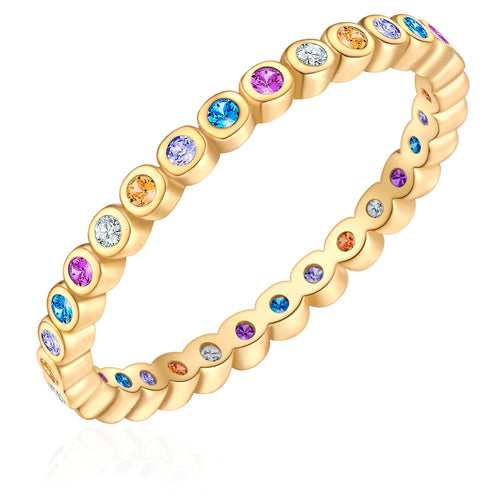 Ring gold Zirkonia multicolor