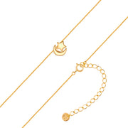 Kette mit Anhänger Mond & Sterne gold