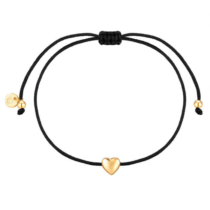 Textil-Armband mit Herz-Anhänger gold