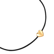 Textil-Armband mit Herz-Anhänger gold