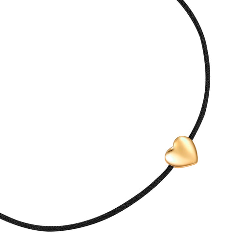 Textil-Armband mit Herz-Anhänger gold
