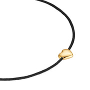 Textil-Armband mit Herz-Anhänger gold