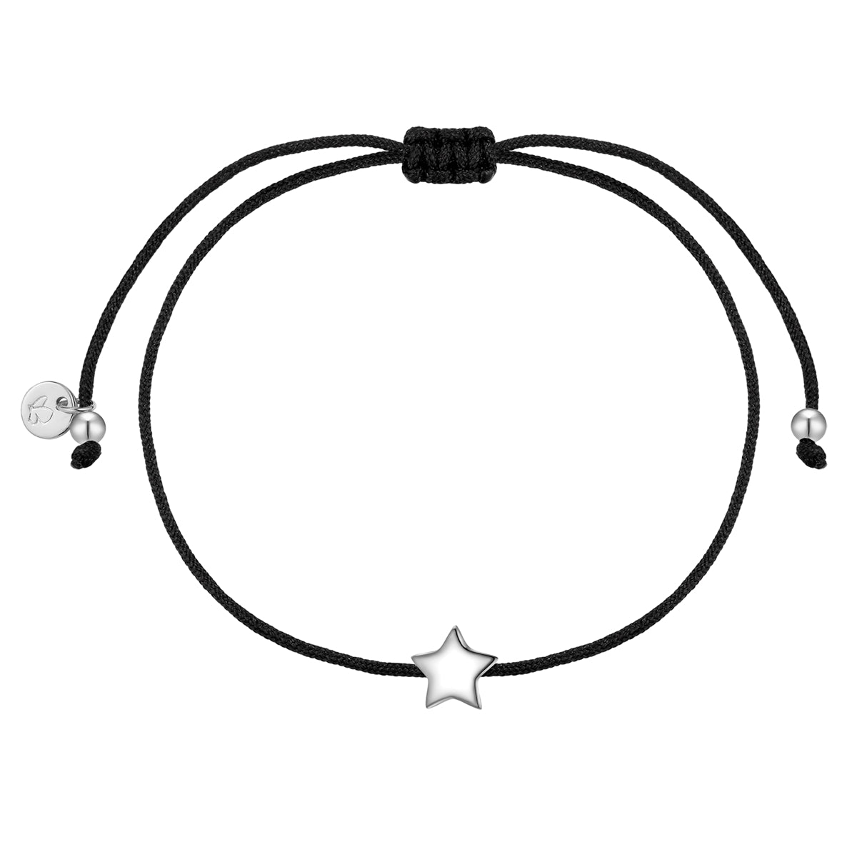 Schwarzes Textil-Armband mit Stern-Anhänger