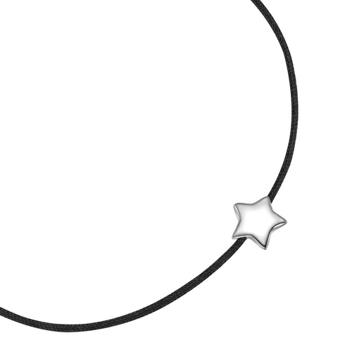 Schwarzes Textil-Armband mit Stern-Anhänger