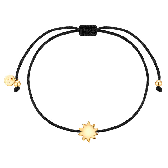 Textil-Armband mit Sonnen-Anhänger gold