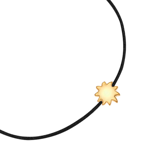 Textil-Armband mit Sonnen-Anhänger gold