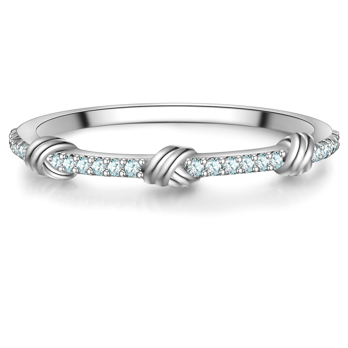 Ring Knoten Zirkonia silber