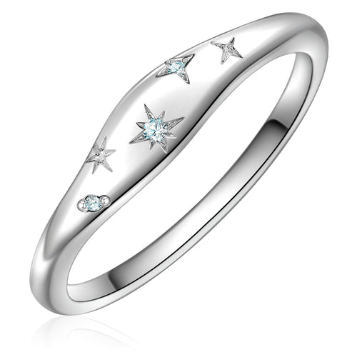 Ring mit Stern-Optik silber