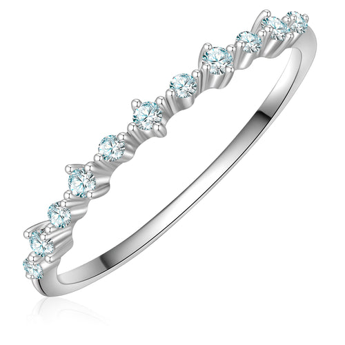 Memoirering Zirkonia silber