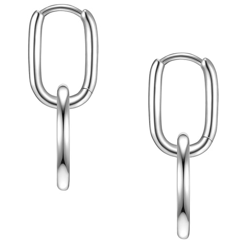 Silberne Creolen mit Einhänger