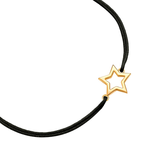 Textil Armband schwarz Stern gold