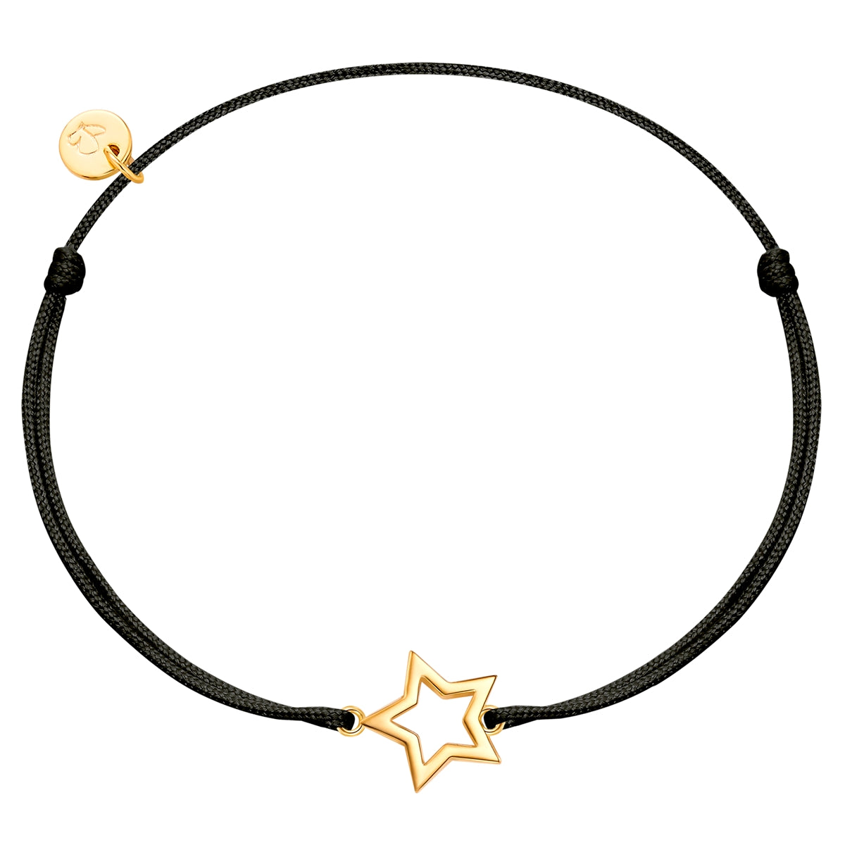 Textil Armband schwarz Stern gold