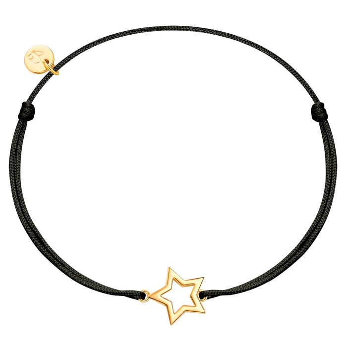 Textil Armband schwarz Stern gold