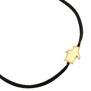 Textil Armband schwarz Pinguin gold