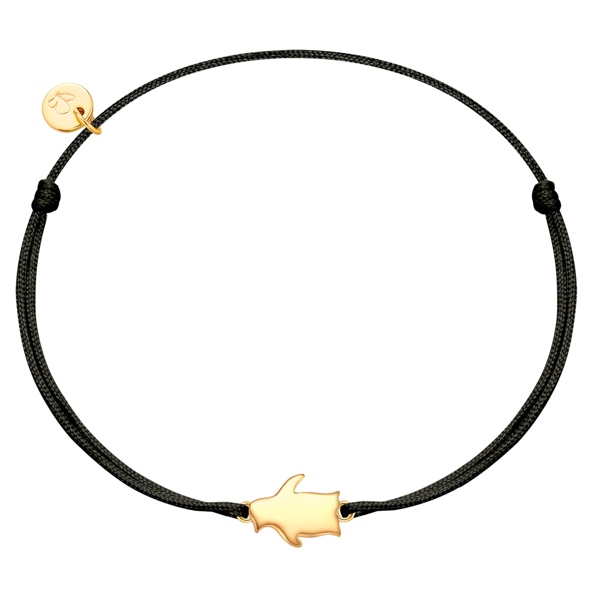 Textil Armband schwarz Pinguin gold